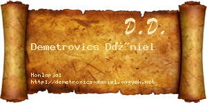 Demetrovics Dániel névjegykártya